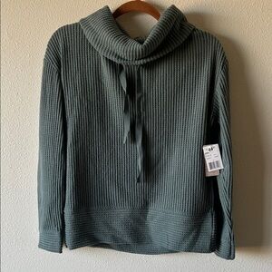 Elegant Forest Green Cowl Neck Sweater